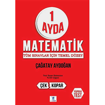 1 Ayda Matematik Deneme Sınavı 1-2-3 Çek Kopar Yaprak Test-Çağatay Aydoğan