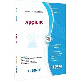 1. Sınıf 1. Yarıyıl Aşçılık Konu Anlatımlı Hedef Sorular - Kod 125 Kolektif