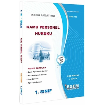 1. Sınıf 1. Yarıyıl Kamu Personel Hukuku Konu Anlatımlı Soru Bankası - Kod 180 Kolektif