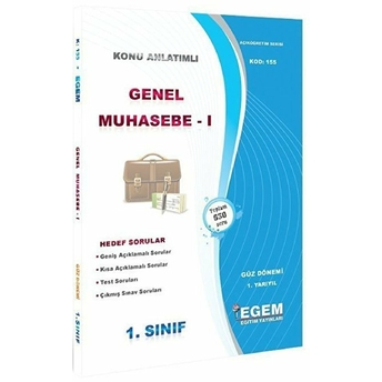 1. Sınıf 1. Yarıyıl Konu Anlatımlı Genel Muhasebe 1 - Kod 155 Kolektif