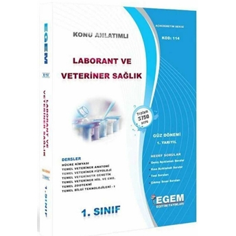 1. Sınıf 1. Yarıyıl Laborant Ve Veteriner Sağlık Hedef Sorular Kod 114 Kolektif