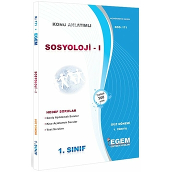1. Sınıf 1. Yarıyıl Sosyoloji 1 Konu Anlatımlı Soru Bankası - Kod 171 Kolektif