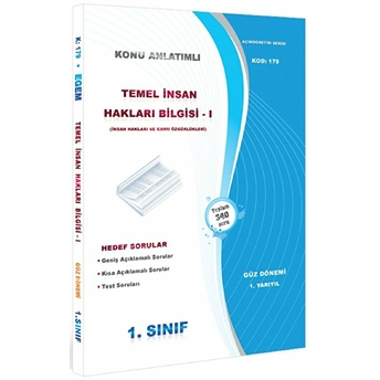 1. Sınıf 1. Yarıyıl Temel Insan Hakları Bilgisi 1 Konu Anlatımlı Soru Bankası - Kod 179 Kolektif