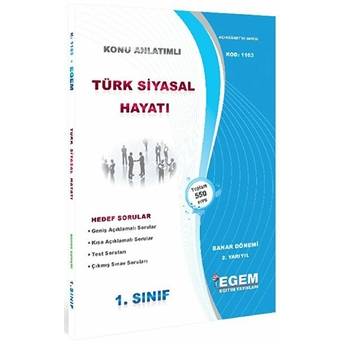 1. Sınıf 2. Yarıyıl Konu Anlatımlı Türk Siyasal Hayatı - Kod 1163 Kolektif