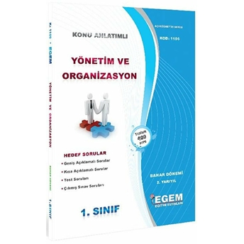 1. Sınıf 2. Yarıyıl Konu Anlatımlı Yönetim Ve Organizasyon - Kod 1156 Kolektif