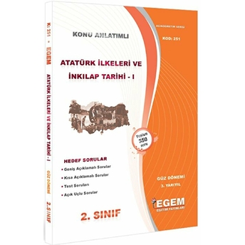 2. Sınıf 3. Yarıyıl Atatürk Ilkeleri Ve Inkılap Tarihi 1 Konu Anlatımlı Soru Bankası Kolektif