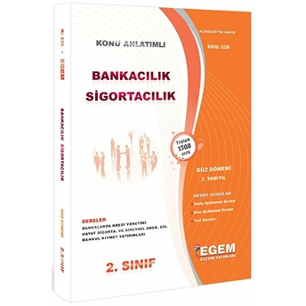 2. Sınıf 3. Yarıyıl Bankacılık Sigortacılık Konu Anlatımlı Soru Bankası - Kod 226 Kolektif