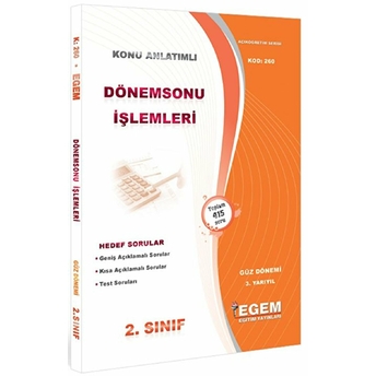 2. Sınıf 3. Yarıyıl Dönemsonu Işlemleri Konu Anlatımlı Soru Bankası - Kod 260 Kolektif