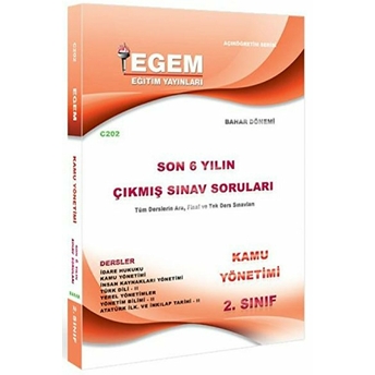 2. Sınıf Kamu Yönetimi Son 6 Yılın Çıkmış Sınav Soruları - Kod C202 Kolektif