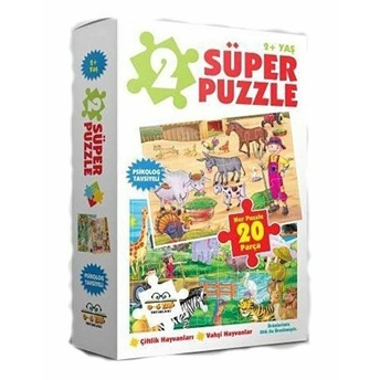 2 Süper Puzzle - Çiftlik Hayvanları - Vahşi Hayvanlar 2 Yaş