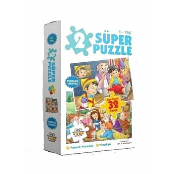 2 Süper Puzzle - Pamuk Prenses - Pinokyo 4 Yaş Kolektif