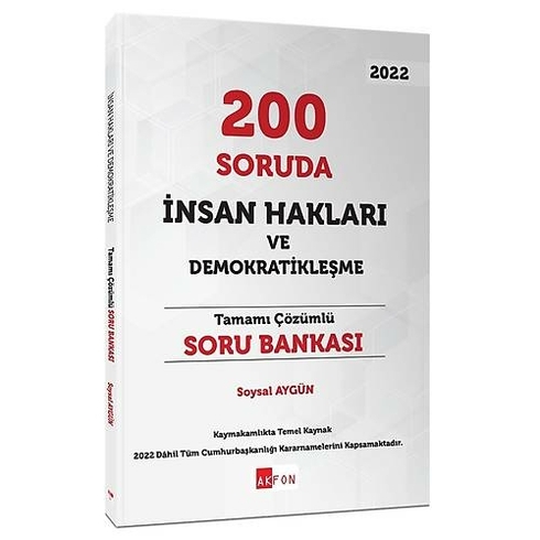 200 Soruda Insan Hakları Ve Demokratikleşme Tamamı Çözümlü Soru Bankası Soysal Aygün