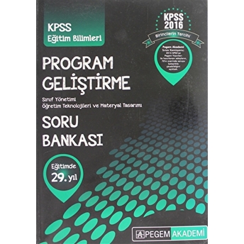 2016 Kpss Program Geliştirme Soru Bankası Kolektif