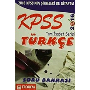 2016 Kpss Türkçe Tam Isabet Serisi Soru Bankası Kolektif