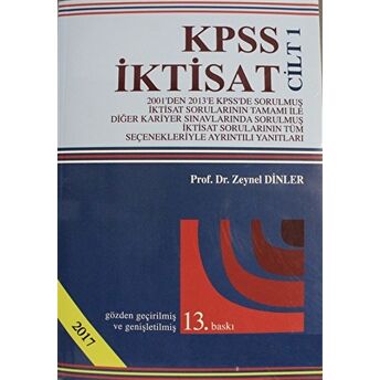 2017 Kpss Iktisat Cilt: 1 Zeynel Dinler