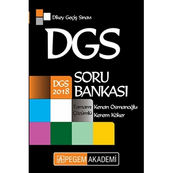 2018 Dgs Tamamı Çözümlü Soru Bankası Kenan Osmanoğlu