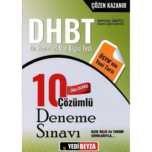 2018 Dhbt Önlisans Çözümlü 10 Deneme Sınavı Mehmet Ümütli