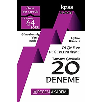 2018 Kpss Eğitim Bilimleri Ölçme Ve Değerlendirme Tamamı Çözümlü 20 Deneme Kolektif