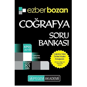 2018 Kpss Ezberbozan Coğrafya Soru Bankası Kolektif