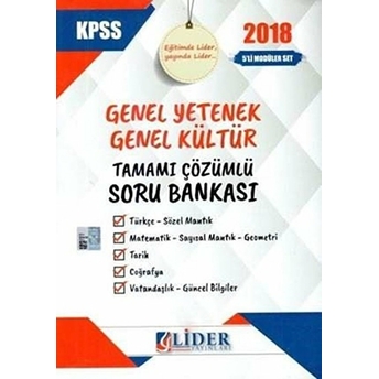 2018 Kpss Genel Kültür Genel Yetenek Tamamı Çözümlü Soru Bankası Seti Kolektif