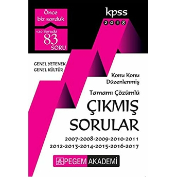 2018 Kpss Genel Yetenek Genel Kültür Konu Konu Düzenlenmiş Tamamı Çözümlü 2007 – 2017 Çıkmış Sorular Kolektif