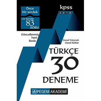 2018 Kpss Genel Yetenek Genel Kültür Türkçe 30 Deneme Kolektif