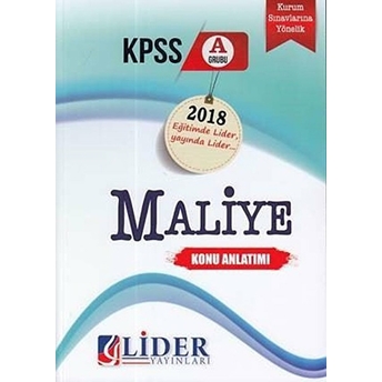 2018 Kpss Maliye Konu Anlatımlı Kolektif