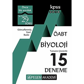 2018 Kpss Öabt Biyoloji Tamamı Çözümlü 15 Deneme Kolektif