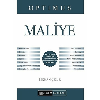 2018 Kpss Optimus Maliye Konu Anlatımlı Birhan Çelik