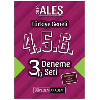 2019 Ales Türkiye Geneli Deneme (4.5.6) 3'Lü Deneme Seti Kolektif