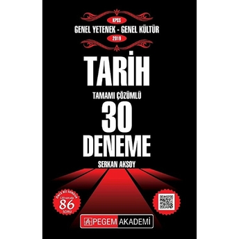 2019 Kpss Genel Yetenek Genel Kültür - Tarih Tamamı Çözümlü 30 Deneme Serkan Aksoy