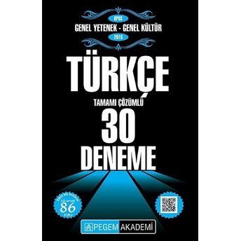 2019 Kpss Genel Yetenek Genel Kültür - Türkçe Tamamı Çözümlü 30 Deneme Kolektif