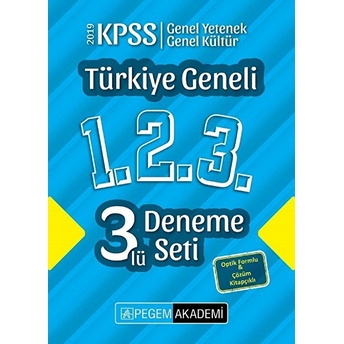 2019 Kpss Genel Yetenek Genel Kültür Türkiye Geneli Deneme (1.2.3) 3`Lü Deneme Seti Kolektif