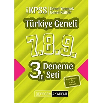 2019 Kpss Genel Yetenek Genel Kültür Türkiye Geneli Deneme (7.8.9) 3'Lü Deneme Set Kolektif