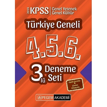 2019 Kpss Türkiye Geneli 4-5-6 3'Lü Deneme Seti Kolektif