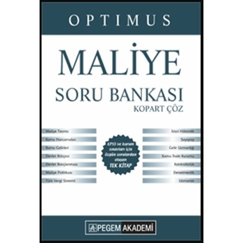 2019 Optimus Maliye Kopart Çöz Soru Bankası Kolektif