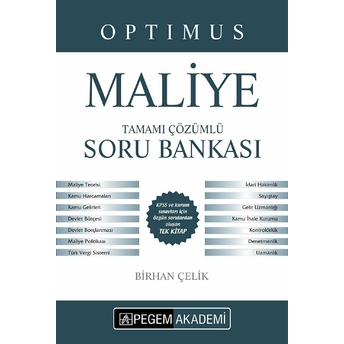 2019 Optimus Maliye Tamamı Çözümlü Soru Bankası Birhan Çelik