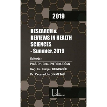 2019 Research Reviews In Health Sciences