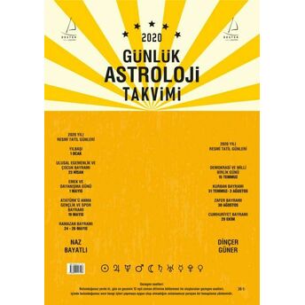 2020 Günlük Astroloji Takvimi Naz Bayatlı – Dinçer Güner