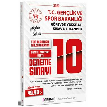 2020 Gys Gençlik Ve Spor Bakanlığı 10 Deneme Görevde Yükselme Kolektif