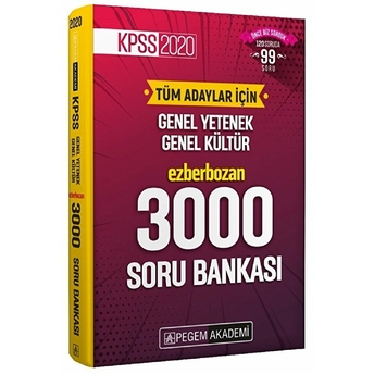 2020 Kpss Genel Yetenek Genel Kültür Ezberbozan 3000 Soru Bankası Kolektif