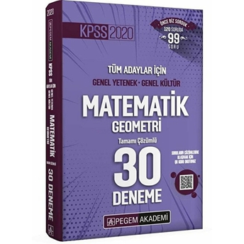 2020 Kpss Genel Yetenek Genel Kültür Matematik - Geometri 30 Deneme Ahmet Tümer