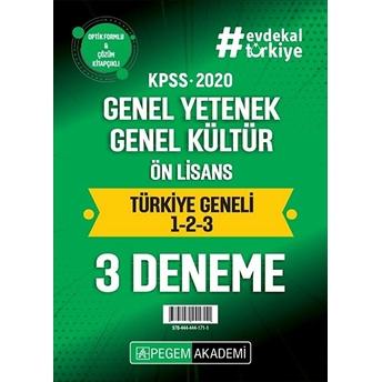 2020 Kpss Genel Yetenek Genel Kültür Ön Lisans Türkiye Geneli (1.2.3) 3`Lü Deneme Seti Kolektif