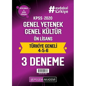 2020 Kpss Genel Yetenek Genel Kültür Ön Lisans Türkiye Geneli Deneme (4.5.6) 3`Lü Deneme Seti Kolektif