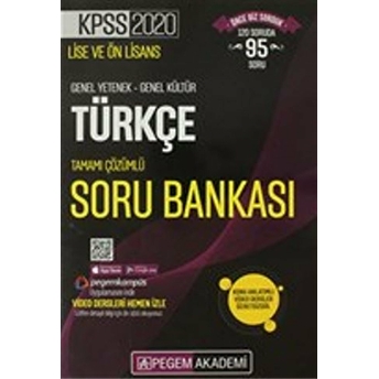 2020 Kpss Lise Ve Ön Lisans Genel Yetenek-Genel Kültür Türkçe Tamamı Çözümlü Soru Bankası Kolektif