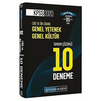 2020 Kpss Lise Ve Önlisans Adayları Için Tamamı Çözümlü 10 Deneme Kolektif