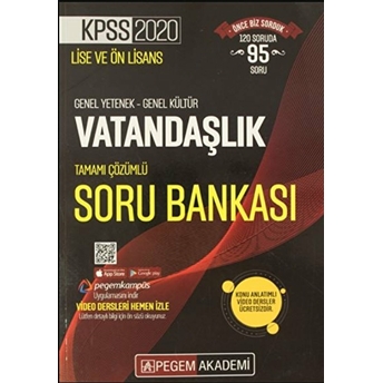 2020 Kpss Lise Ve Önlisans Genel Yetenek Genel Kültür Tamamı Çözümlü Soru Bankası - Vatandaşlık Kolektif