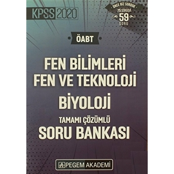 2020 Kpss Öabt Fen Bilimleri Fen Ve Teknoloji Biyoloji Tamamı Çözümlü Soru Bankası Kolektif