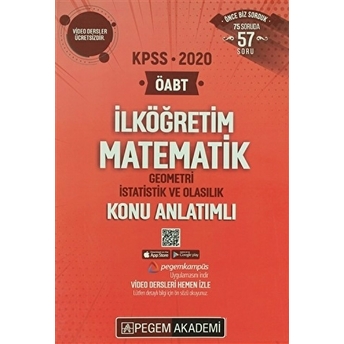 2020 Kpss Öabt Ilköğretim Matematik Video Destekli Konu Anlatımlı - Geometri Istatistik Ve Olasılık Kolektif