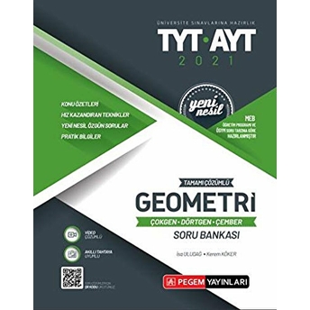 2021 Tyt-Ayt Tamamı Çözümlü Geometri Soru Bankası Isa Uludağ